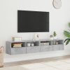 vidaXL Nástěnné TV skříňky 2 ks betonově šedé 80 x 30 x 30 cm kompozit