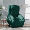 vidaXL Elektrické zvedací polohovací křeslo tmavě zelené textil