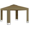 vidaXL Altán s dvojitou střechou 3 x 3 x 2,7 m taupe 180 g/m²