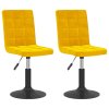 vidaXL Otočné jídelní židle 2 ks hořčicově žluté samet