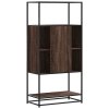 vidaXL Skříň highboard hnědý dub 68x35x139cm kompozitní dřevo a kov