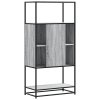vidaXL Skříň highboard šedá sonoma 68x35x139cm kompozitní dřevo a kov
