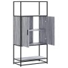 vidaXL Skříň highboard šedá sonoma 68x35x139cm kompozitní dřevo a kov