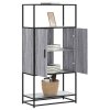 vidaXL Skříň highboard šedá sonoma 68x35x139cm kompozitní dřevo a kov