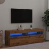 vidaXL TV stolek s LED dub artisan 120 x 35 x 40 cm kompozitní dřevo