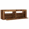 vidaXL TV stolek s LED old wood 120 x 35 x 40 cm kompozitní dřevo