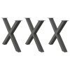 vidaXL Nohy k jídelnímu stolu ve tvaru X, 3 ks, antracitové, 90 x (72-73) cm, ocel