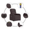 vidaXL Elektrické masážní polohovací křeslo tmavě hnědé textil