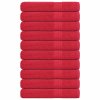 vidaXL Ručníky 10 ks červené 100x200 cm 360 g/m² 100% bavlna