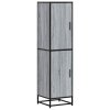 vidaXL Skříň highboard šedá sonoma 35,5x35x139 cm kompozit a kov