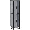 vidaXL Skříň highboard šedá sonoma 35,5x35x139 cm kompozit a kov