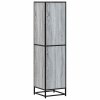 vidaXL Skříň highboard šedá sonoma 35,5x35x139 cm kompozit a kov