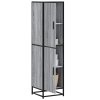 vidaXL Skříň highboard šedá sonoma 35,5x35x139 cm kompozit a kov
