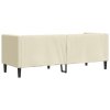 vidaXL Pohovka Chesterfield 3místná krémová umělá kůže