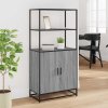 vidaXL Skříň highboard šedá sonoma 68x35x139cm kompozitní dřevo a kov