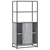vidaXL Skříň highboard šedá sonoma 68x35x139cm kompozitní dřevo a kov