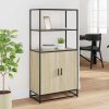 vidaXL Skříň highboard dub sonoma 68x35x139 cm kompozitní dřevo a kov