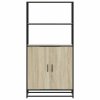 vidaXL Skříň highboard dub sonoma 68x35x139 cm kompozitní dřevo a kov