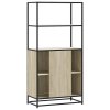 vidaXL Skříň highboard dub sonoma 68x35x139 cm kompozitní dřevo a kov