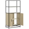 vidaXL Skříň highboard dub sonoma 68x35x139 cm kompozitní dřevo a kov