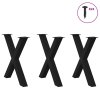 vidaXL Nohy k jídelnímu stolu ve tvaru X, 3 ks, černé, 70 x (72-73) cm, ocel