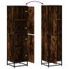 vidaXL Skříň highboard kouřový dub 35,5x35x139 cm kompozit a kov
