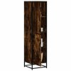 vidaXL Skříň highboard kouřový dub 35,5x35x139 cm kompozit a kov
