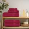 vidaXL Koupelových osušek 10 ks bordó 100x150 cm 360g/m² 100% bavlna