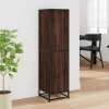 vidaXL Skříň highboard hnědý dub 35,5x35x139 cm kompozit a kov