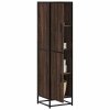 vidaXL Skříň highboard hnědý dub 35,5x35x139 cm kompozit a kov