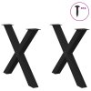 vidaXL Nohy k jídelnímu stolu ve tvaru X, 2 ks, černé, 90 x (72-73) cm, ocel