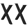 vidaXL Nohy k jídelnímu stolu ve tvaru X, 2 ks, černé, 90 x (72-73) cm, ocel