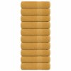 vidaXL Ručníky FROGN 10 ks zlaté 100x150 cm 360 g/m²