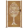 vidaXL Zahradní branka 105 x 205 cm z cortenové oceli, design stromu