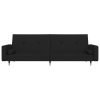 vidaXL 2místná rozkládací pohovka se 2 polštáři černá samet