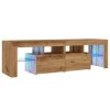 vidaXL TV stolek s LED dub artisan 140 x 36,5 x 40 cm kompozitní dřevo