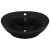 vidaXL Luxusní umyvadlo přepad oválné matné černé 58,5x39 cm keramika