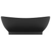 vidaXL Luxusní umyvadlo přepad oválné matné černé 58,5x39 cm keramika