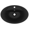 vidaXL Luxusní umyvadlo přepad oválné matné černé 58,5x39 cm keramika