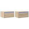 vidaXL Nástěnné noční stolky s LED osvětlením 2 ks dub sonoma