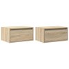 vidaXL Nástěnné noční stolky s LED osvětlením 2 ks dub sonoma