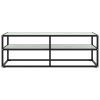 vidaXL TV stolek černý s bílým mramorovým sklem 120 x 40 x 40 cm