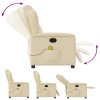 vidaXL Masážní polohovací křeslo krémové textil