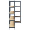 vidaXL 5patrové úložné regály 3 ks antracitové ocel a kompozitní dřevo