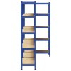 vidaXL 5patrové úložné regály 3 ks modré ocel a kompozitní dřevo
