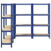 vidaXL 4patrové úložné regály 4 ks modré ocel a kompozitní dřevo