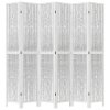 vidaXL Paraván 6dílný bílý masivní dřevo pavlovnie