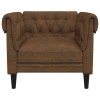 vidaXL Křeslo Chesterfield hnědé textil