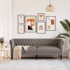 vidaXL Chesterfield pohovka 3místná taupe textil