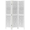vidaXL Paraván 3dílný bílý masivní dřevo pavlovnie